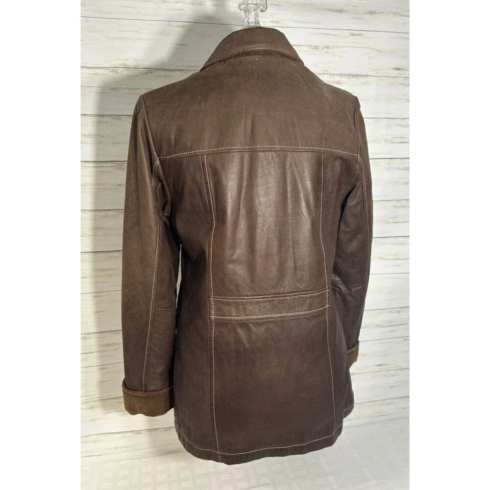 WILSONS LEATHER Size MEDIUM Womens Brown Jacket Lined Insulated motorcycle barn